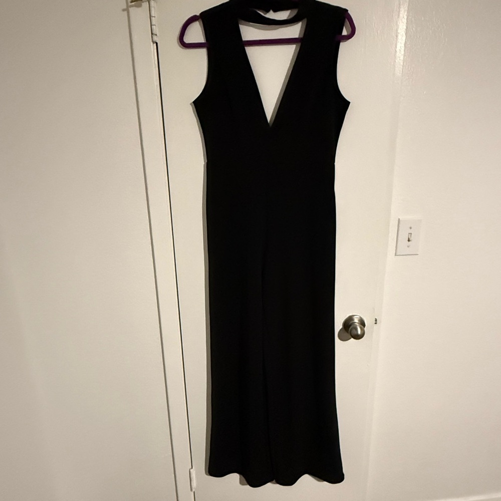 Deep V Black Jumpsuit – Sleek & Sexy